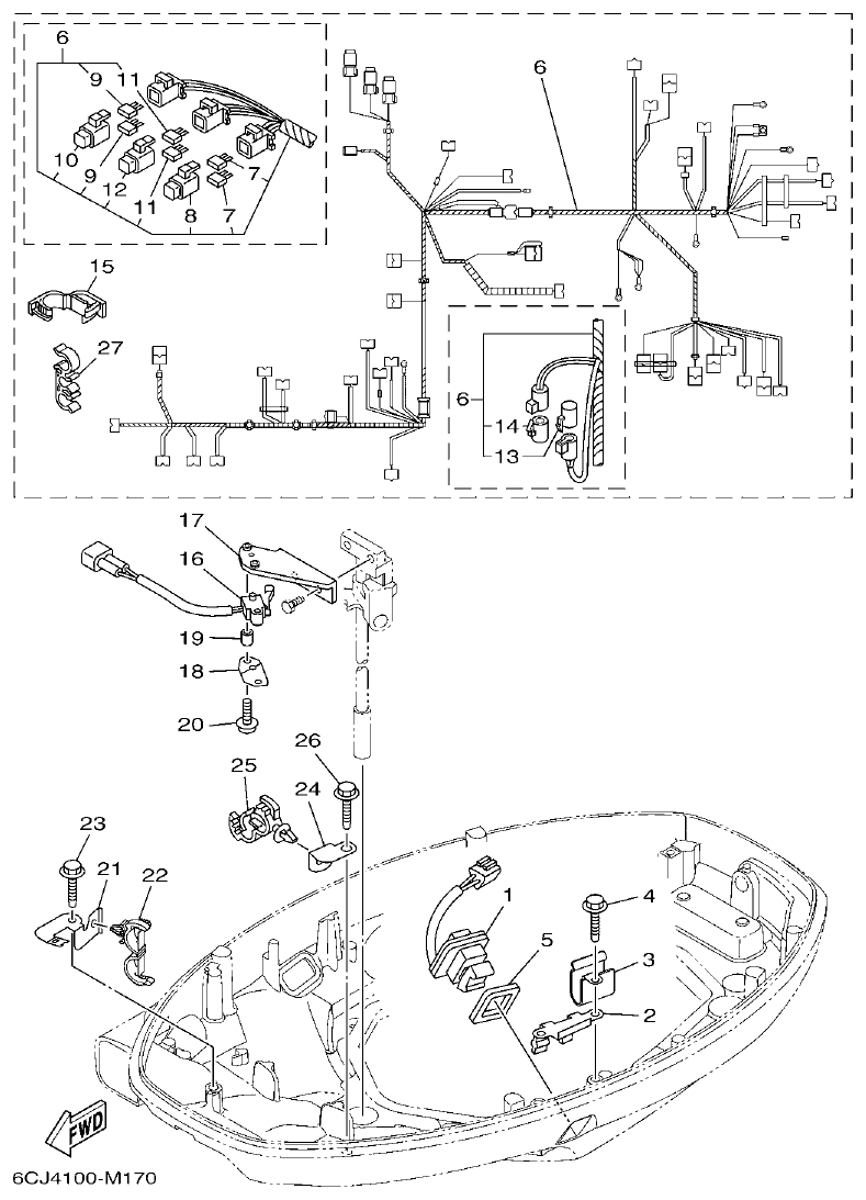 Yamaha F70AET ELECTRICAL 3 parts diagram